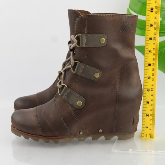 Sorel Womens Joan Of Arctic Boots Size 10 Waterproof Brown Wedge Heel Lace Up - Picture 6 of 15